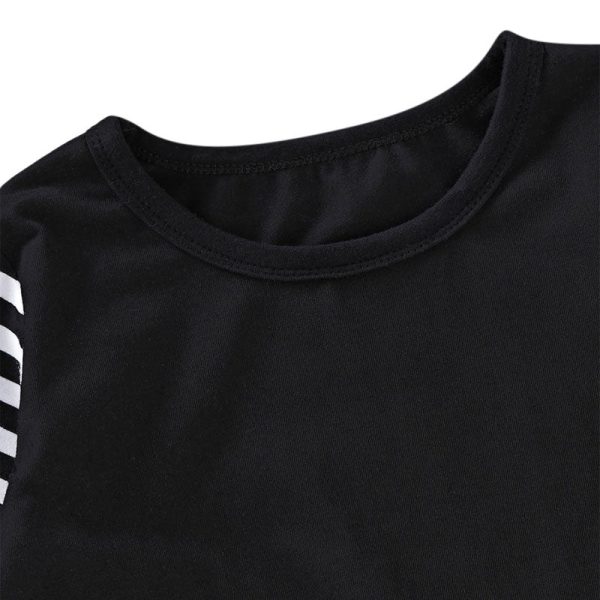 AD0021 Girls Dress Stripe Printed Long Sleeve Colour Blocking Round Neck - Image 6
