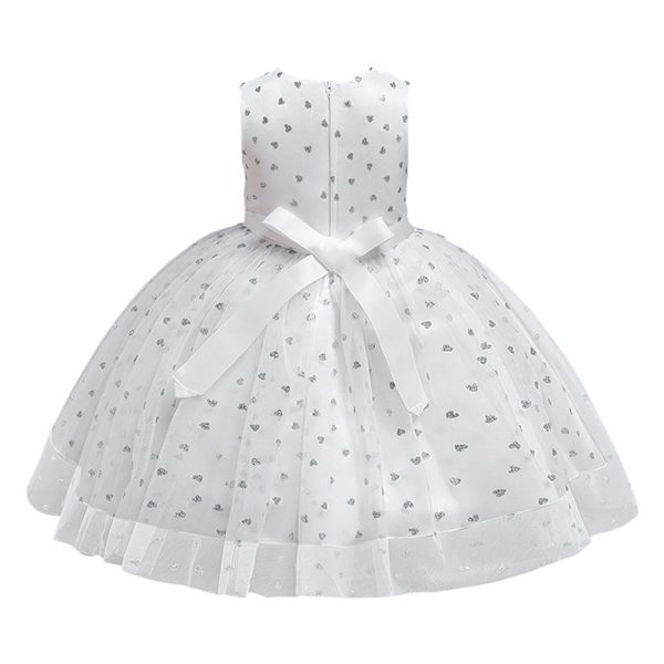BH2012 Girls Gown Dress Wedding Ball Princess Sleeveless Waist Belt Bow Zipper - Image 2