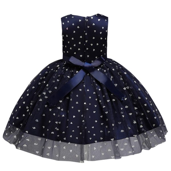 BH2012 Girls Gown Dress Wedding Ball Princess Sleeveless Waist Belt Bow Zipper - Image 14
