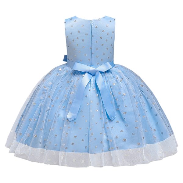 BH2012 Girls Gown Dress Wedding Ball Princess Sleeveless Waist Belt Bow Zipper - Image 18
