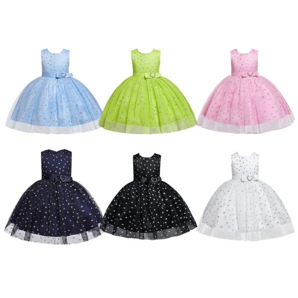 BH2012 Girls Gown Dress Wedding Ball Princess Sleeveless Waist Belt Bow Zipper - Image 17
