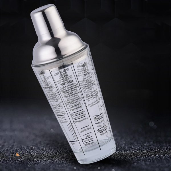 400ml Glass Cocktail Shaker with Marking - Image 3
