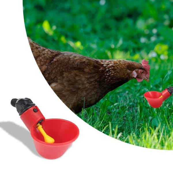 12PCS Automatic Waterer Drinker Red Bowl Cups Chicken Coop Poultry Chook Bird Turkey Drink Pigeon Quail Refill - Image 2