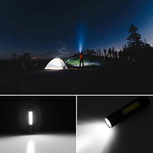 BRELONG Multifunction T6 LED Flashlight Magnet Work Light USB Rechargeable Battery - Image 5
