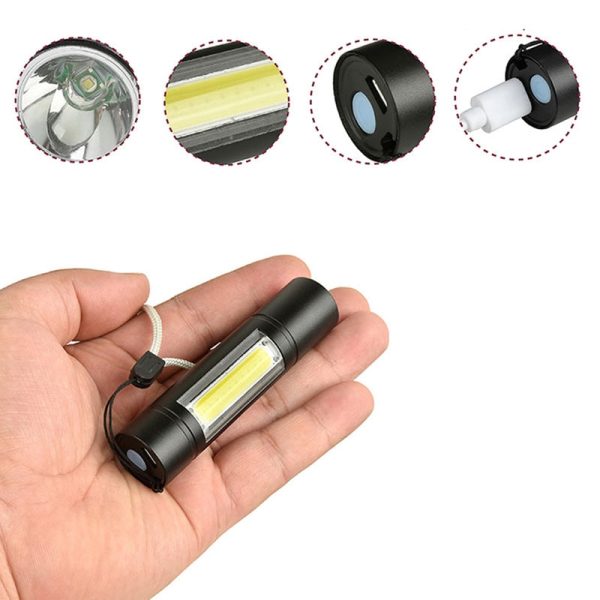 BRELONG Multifunction T6 LED Flashlight Magnet Work Light USB Rechargeable Battery - Image 4