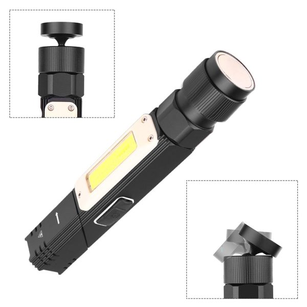 Asafee D3 Multifunction Flashlight COB Rotating Work Light with USB Charging - Image 4