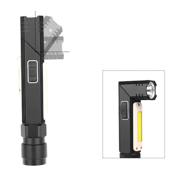 Asafee D3 Multifunction Flashlight COB Rotating Work Light with USB Charging - Image 8