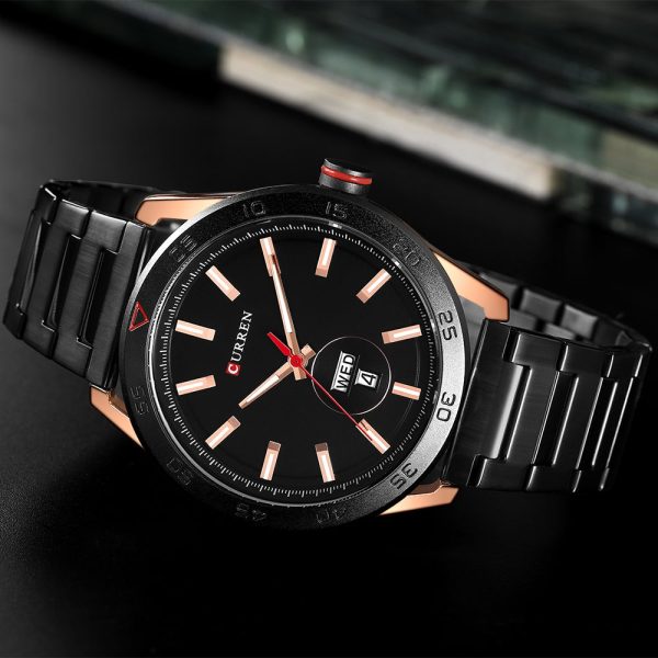 CURREN 8331 Men's Quartz Watch Waterproof Business Round Double Calendar - Image 3