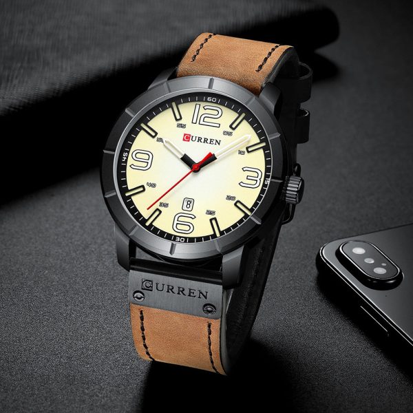 CURREN 8327 Men's Watch Japanese Movement Round Leather Casual Calendar - Image 12