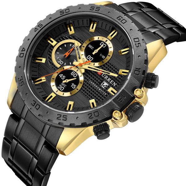 CURREN 8334 Men's Business Watch Three-eye Steel Belt Six-pin Waterproof Calendar - Image 2