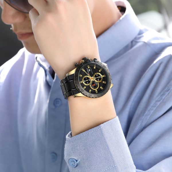 CURREN 8334 Men's Business Watch Three-eye Steel Belt Six-pin Waterproof Calendar - Image 3