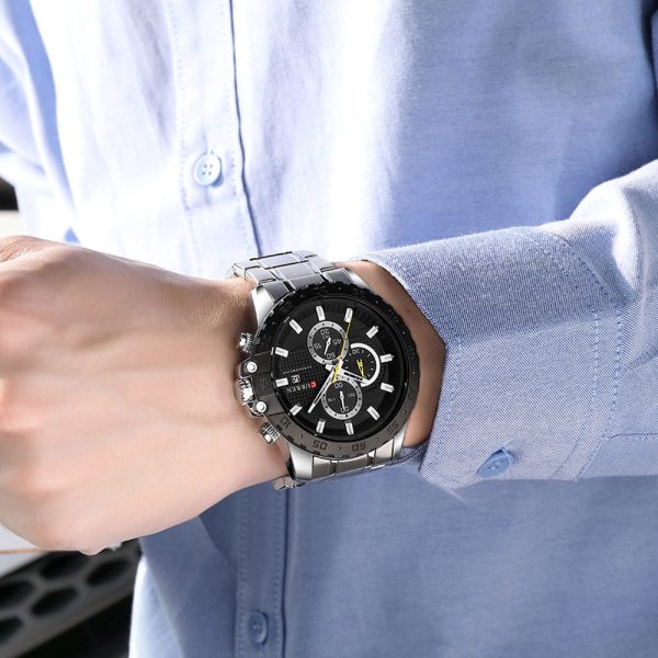 CURREN 8334 Men's Business Watch Three-eye Steel Belt Six-pin Waterproof Calendar - Image 8