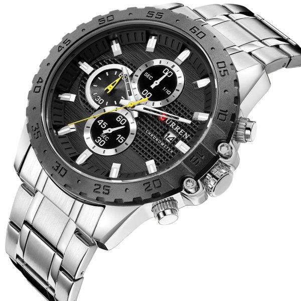 CURREN 8334 Men's Business Watch Three-eye Steel Belt Six-pin Waterproof Calendar - Image 6