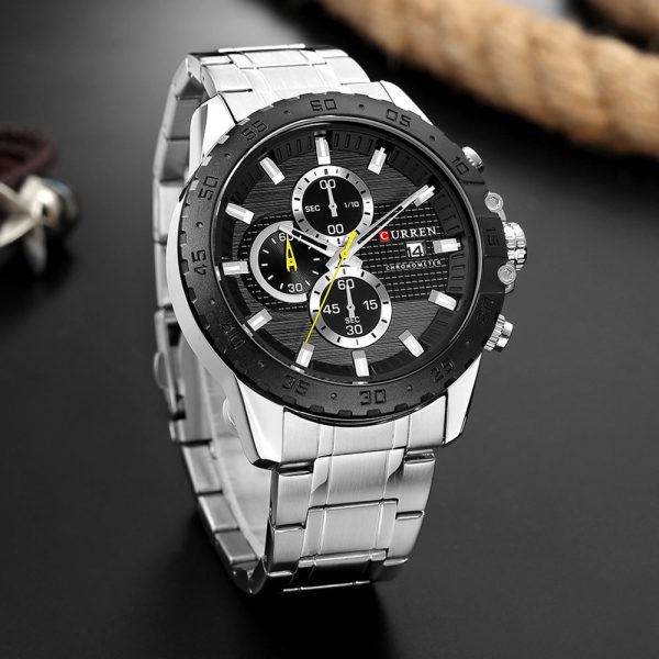 CURREN 8334 Men's Business Watch Three-eye Steel Belt Six-pin Waterproof Calendar - Image 7