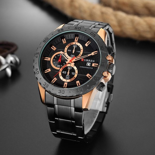 CURREN 8334 Men's Business Watch Three-eye Steel Belt Six-pin Waterproof Calendar - Image 15