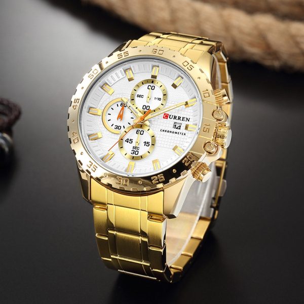 CURREN 8334 Men's Business Watch Three-eye Steel Belt Six-pin Waterproof Calendar - Image 11