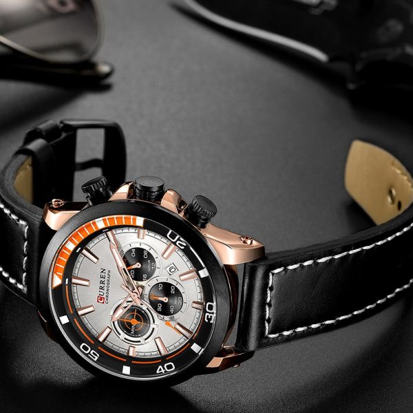 CURREN 8310 Men's Watch Six-pin Calendar Leather Waterproof - Image 5