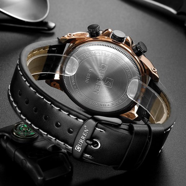 CURREN 8310 Men's Watch Six-pin Calendar Leather Waterproof - Image 6