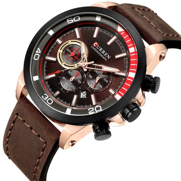CURREN 8310 Men's Watch Six-pin Calendar Leather Waterproof - Image 7