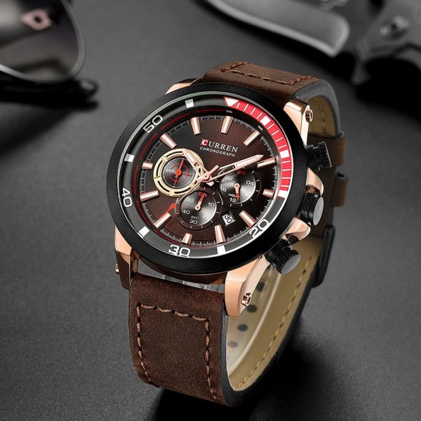 CURREN 8310 Men's Watch Six-pin Calendar Leather Waterproof - Image 8