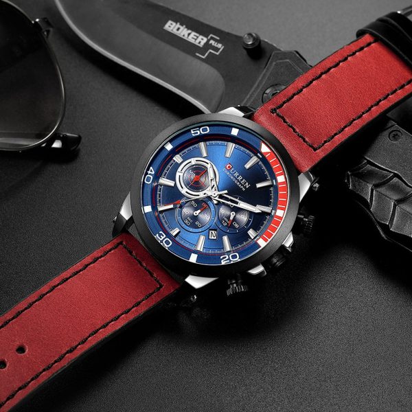 CURREN 8310 Men's Watch Six-pin Calendar Leather Waterproof - Image 13