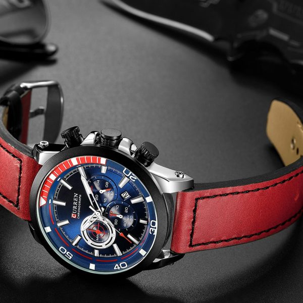 CURREN 8310 Men's Watch Six-pin Calendar Leather Waterproof - Image 14