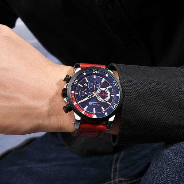 CURREN 8310 Men's Watch Six-pin Calendar Leather Waterproof - Image 12