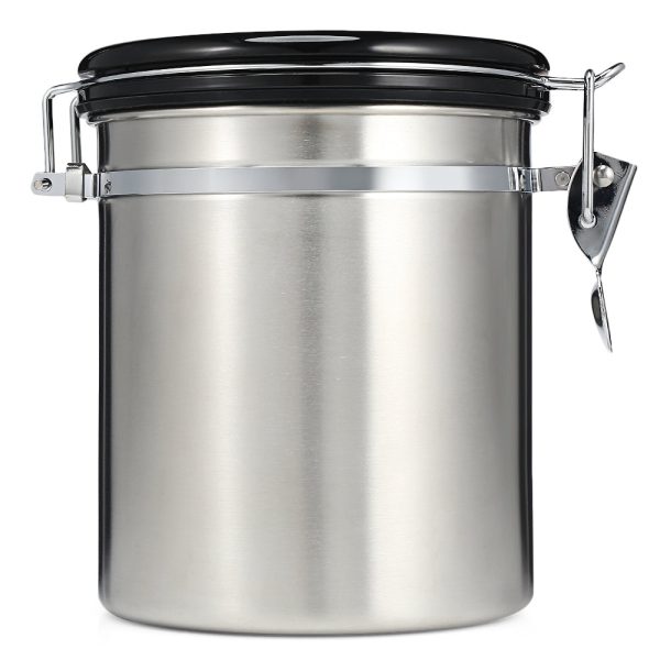 Coffee Beans Sealed Can with Exhaust Valve Stainless Steel Tea Canister - Image 2