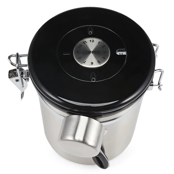 Coffee Beans Sealed Can with Exhaust Valve Stainless Steel Tea Canister - Image 6