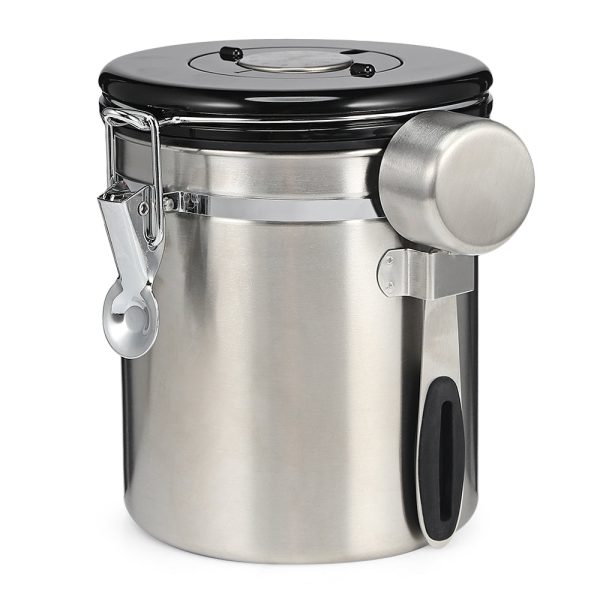 Coffee Beans Sealed Can with Exhaust Valve Stainless Steel Tea Canister - Image 4