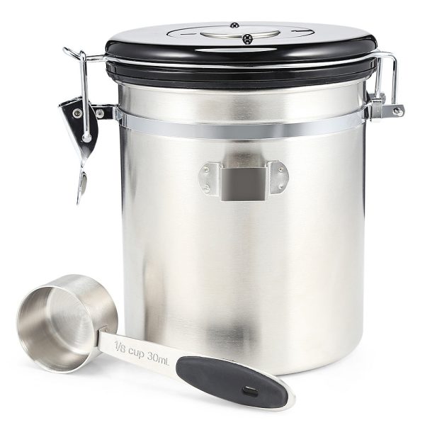 Coffee Beans Sealed Can with Exhaust Valve Stainless Steel Tea Canister - Image 7