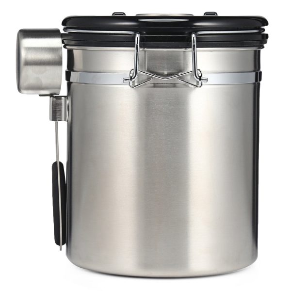 Coffee Beans Sealed Can with Exhaust Valve Stainless Steel Tea Canister - Image 5