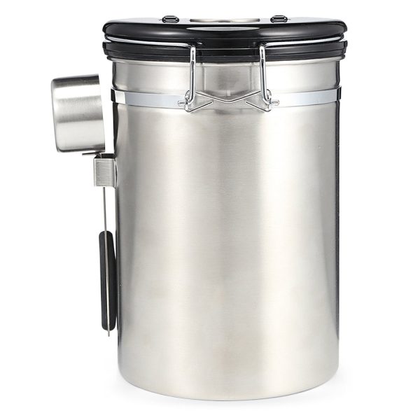 Coffee Beans Sealed Can with Exhaust Valve Stainless Steel Tea Canister - Image 15