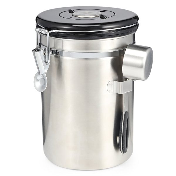 Coffee Beans Sealed Can with Exhaust Valve Stainless Steel Tea Canister - Image 16