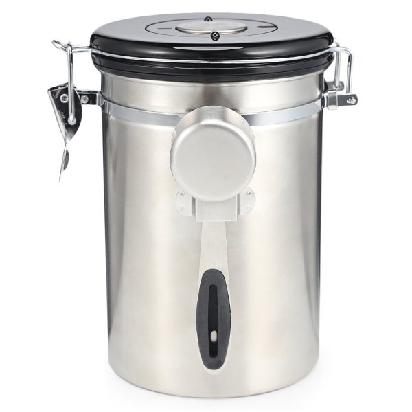 Coffee Beans Sealed Can with Exhaust Valve Stainless Steel Tea Canister - Image 12