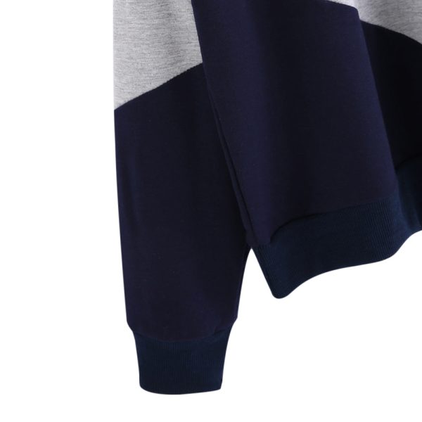 Color Blocking Sweater Hoodie Without Velvet - Image 4