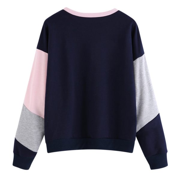 Color Blocking Sweater Hoodie Without Velvet - Image 2