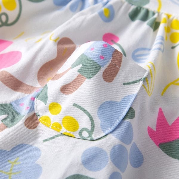 19F112 Baby Girls Romper Jumpsuit Floral Printed Short Sleeve - Image 5