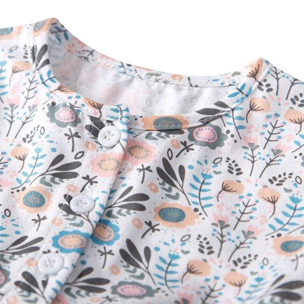 19F103 Baby Girls Romper Jumpsuit Floral Printed Short Sleeve - Image 7