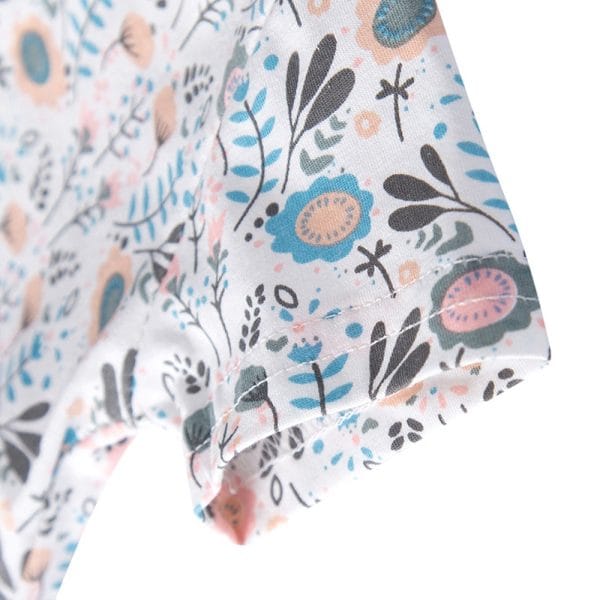 19F103 Baby Girls Romper Jumpsuit Floral Printed Short Sleeve - Image 4