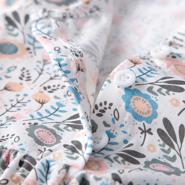 19F103 Baby Girls Romper Jumpsuit Floral Printed Short Sleeve - Image 11