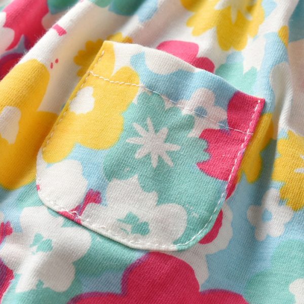 Baby Girls Romper Jumpsuit Floral Printed Short Sleeve - Image 6
