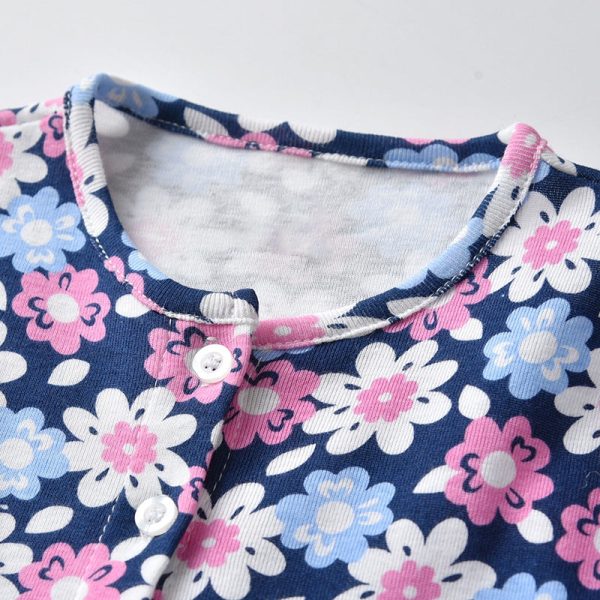 Baby Girls Romper Jumpsuit Floral Printed Short Sleeve - Image 10