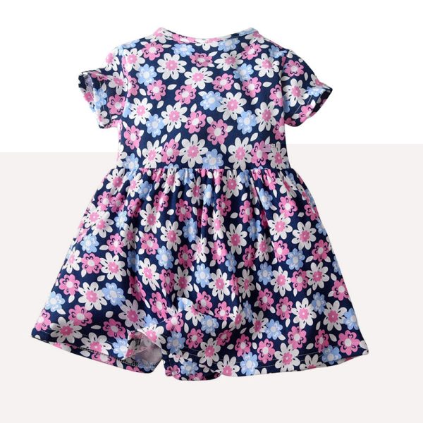 Baby Girls Romper Jumpsuit Floral Printed Short Sleeve - Image 8