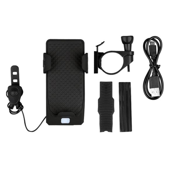 Bike Front Light Phone Holder Charger 130dB Bicycle Bell Power Bank Water-resistant Handlebar - Image 4