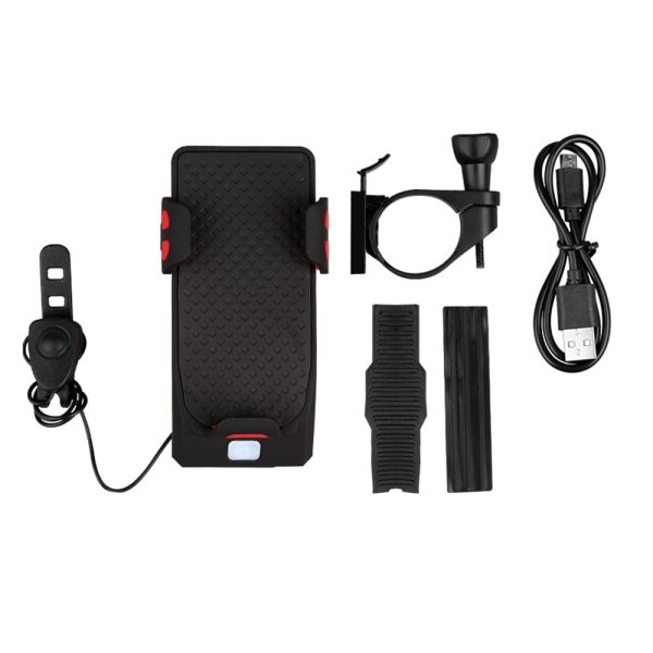Bike Front Light Phone Holder Charger 130dB Bicycle Bell Power Bank Water-resistant Handlebar - Image 8