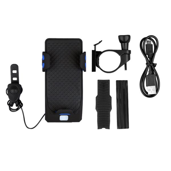 Bike Front Light Phone Holder Charger 130dB Bicycle Bell Power Bank Water-resistant Handlebar - Image 12