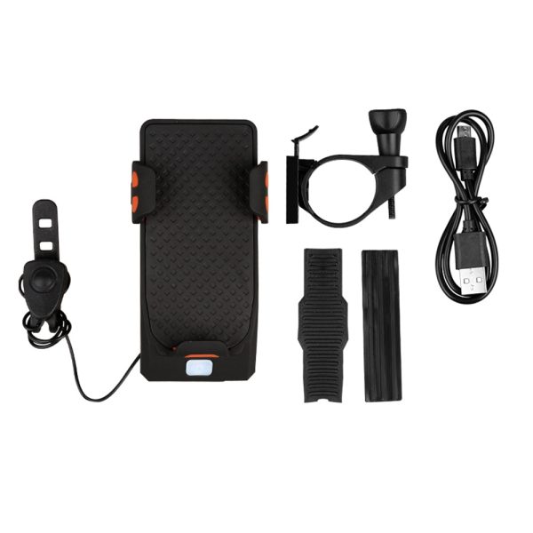 Bike Front Light Phone Holder Charger 130dB Bicycle Bell Power Bank Water-resistant Handlebar - Image 16