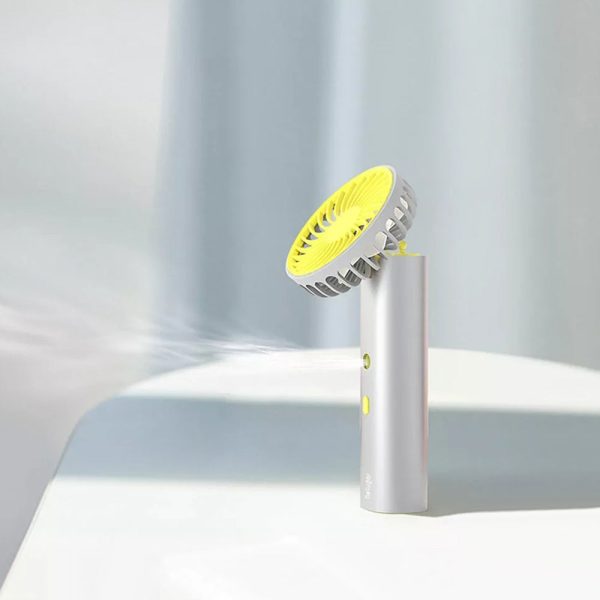 2-in-1 Hand-held Spray Mini Fan Rotate 90 Degrees Three-speed Wind Speed Adjustable