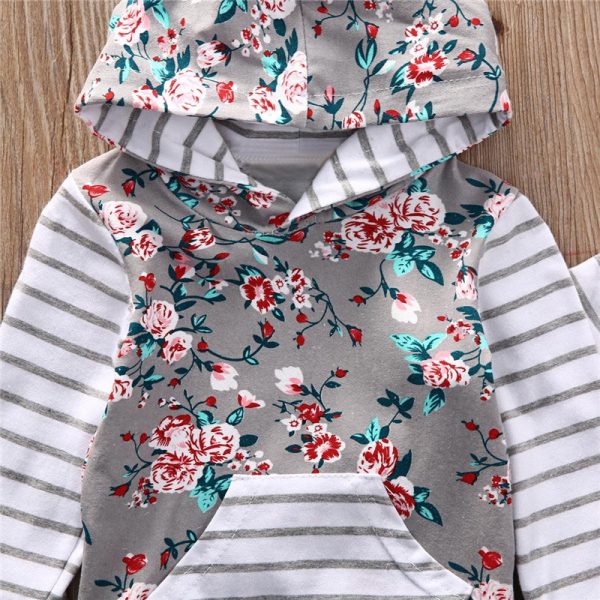 Baby Girls 2-piece Suit Top Trousers Long Sleeve Hood - Image 5
